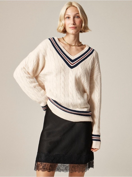 J. Crew Sweaters - J Crew Cashmere cable-knit cricket sweater